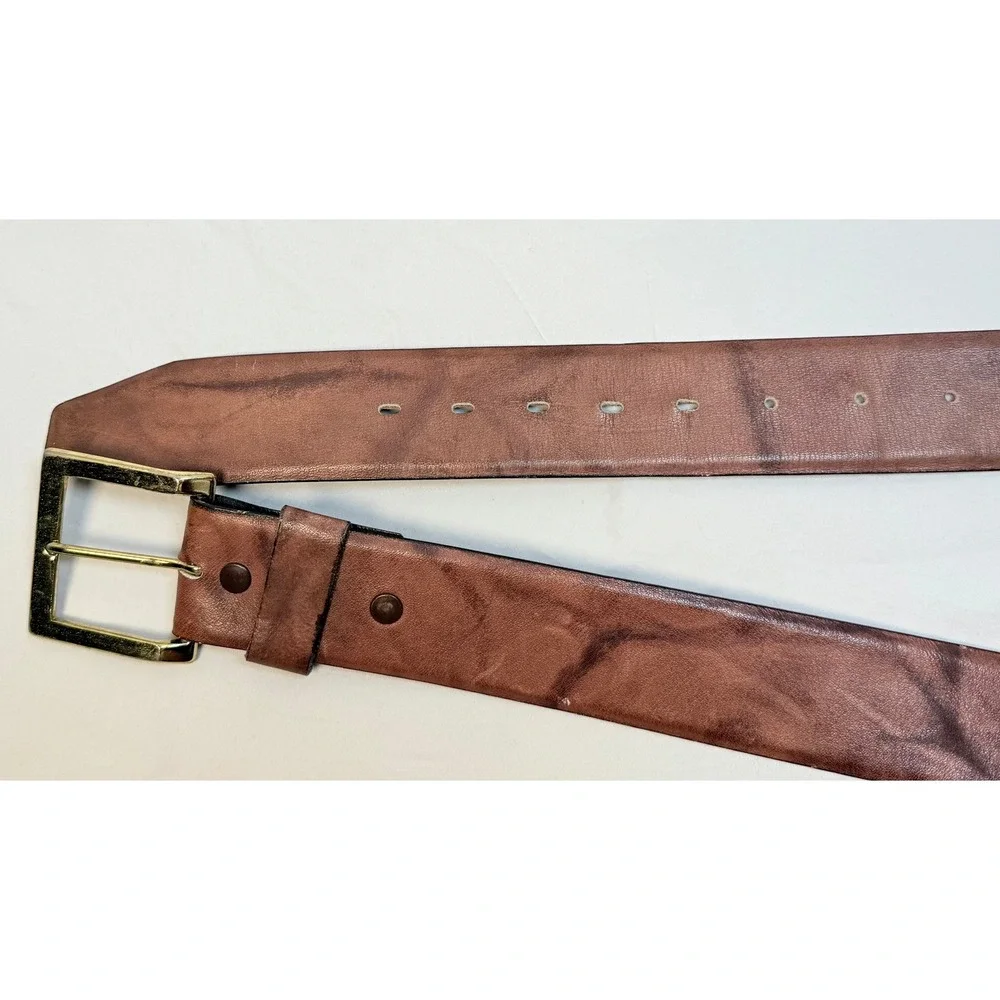 Paris Leather Belt Mens 40 Brown Good Marbled Genuine Cowhide 90017 2